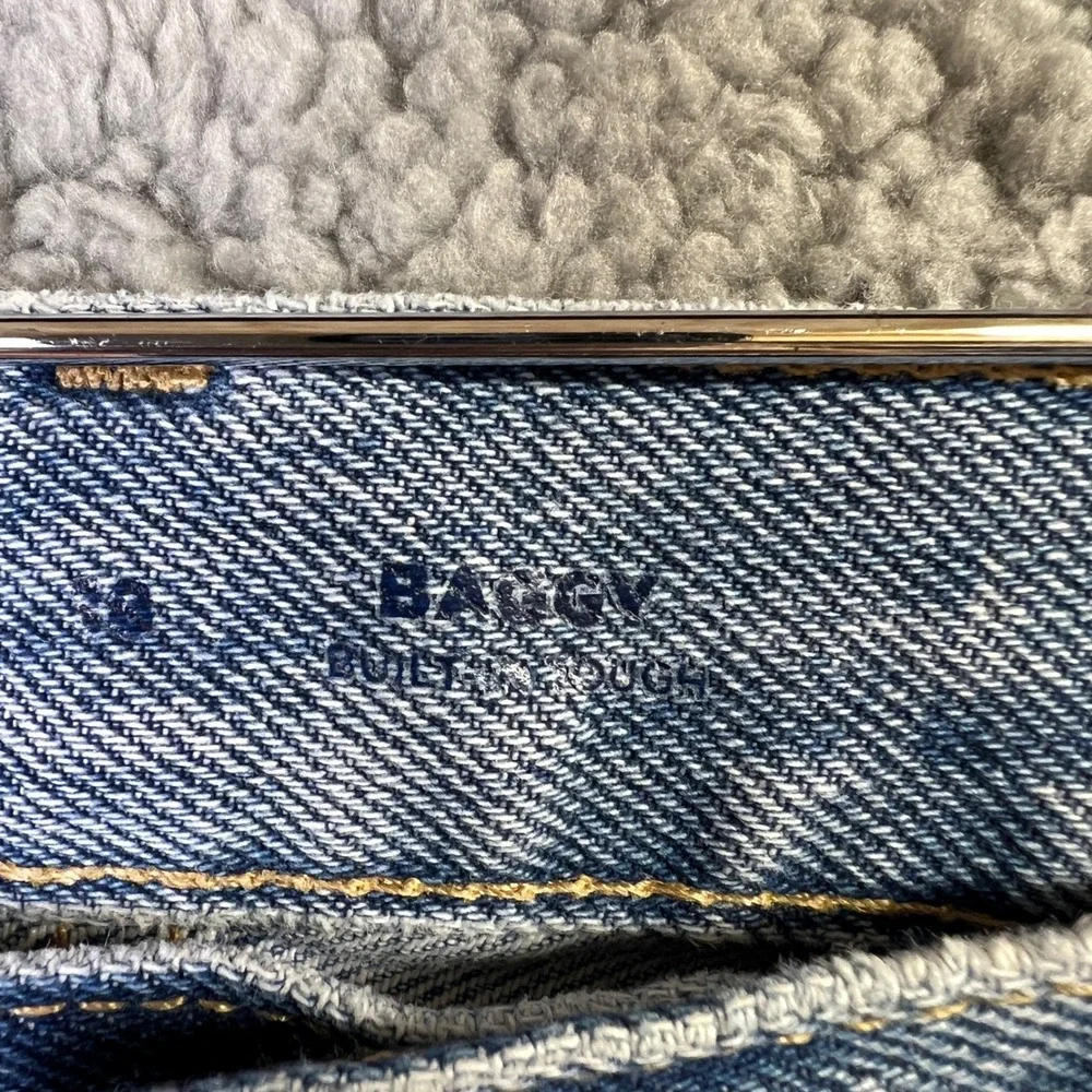 Old Navy Jeans Boys 18 Blue Denim Baggy Light Wash Wide Leg Adjustable Waistband